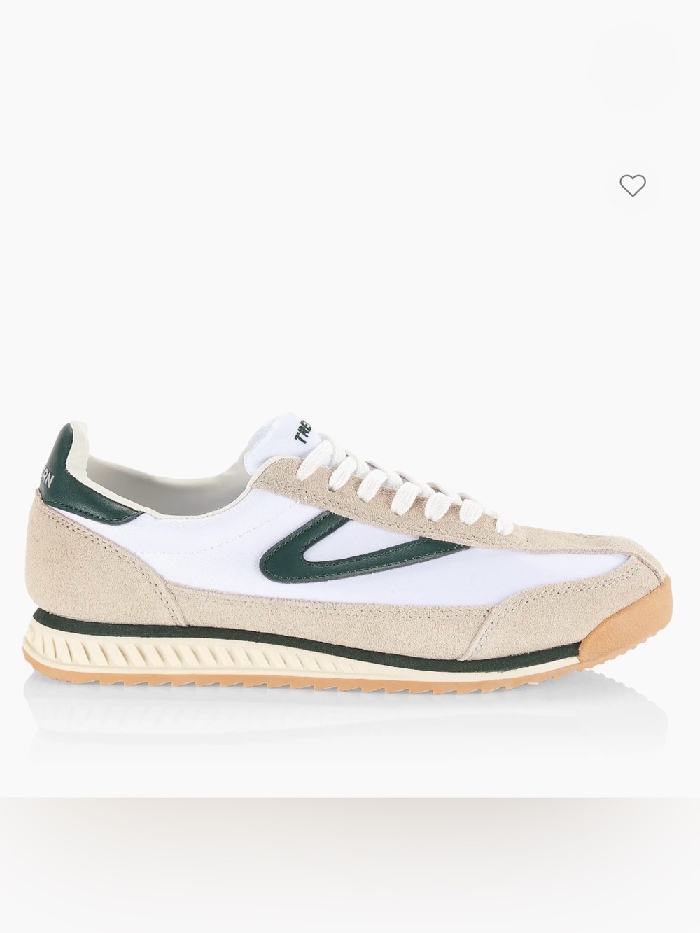 Tretorn Low-Profile Sneakers in White, Beige & Green - Picture 4 of 9